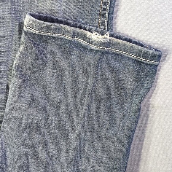 L.A. idol USA jeans flare women's size 3 W28/L34 distressed hard washed blue - Picture 11 of 16